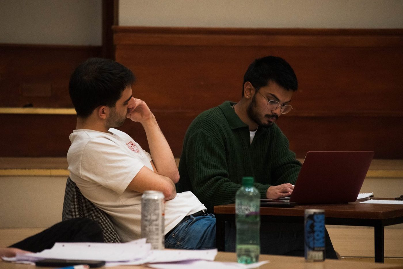 Two members preparing a case during the Edinburgh Cup